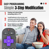 Anderic Substitute for Roku RC-EL2 RF with Headphone Streaming Remote Control [RCGZ1, NO HEADPHONE JACK]