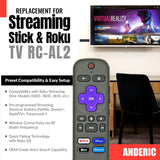 Anderic Substitute for Roku RC-GZ1 Streaming Stick Remote Control with Voice 3226001306 [RCGZ1]