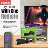 Anderic Substitute for Roku RC-EL2 RF with Headphone Streaming Remote Control [RCGZ1, NO HEADPHONE JACK]