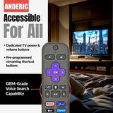 Anderic Substitute for Roku RC-EL2 Streaming Stick Remote Control with Voice 3226001085 [RCGZ1, NO HEADPHONE JACK]