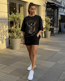 G West Angel Statue Streetwear Oversized Women's T-Shirt