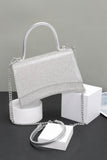 Rhinestone Top Handle Flap Bag