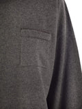 Brunello Cucinelli Women Cashmere Sweater With Breast Pocket And Necklace