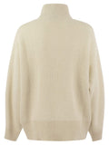 Brunello Cucinelli Women Wool And Cashmere Rib Sweater With Sequins