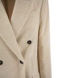 Brunello Cucinelli Women Viscose And Cotton Corduroy Jacket With Necklace