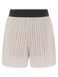 Brunello Cucinelli Women Cotton Net Knit Shorts