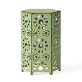 Galore 14" Side Table with Sunburst Cut Out Design