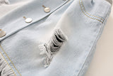 Autumn New Korean Style Girls Denim Skirt Pants - # GIAA21710001