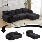 Large Fabric Sectional Sofa with Memory Foam Padding - Multiple Colors