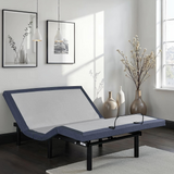 Full Adjustable Bed Base with Massage and USB Ports - Blue-Gray
