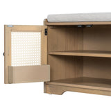 TREXM Rustic Storage Bench Multifunctional Wood Entryway Shoe Bench
