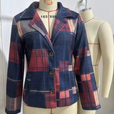 Vintage Stand Collar Blazer with Single-Row Buttons — Tailored Women’s Jacket