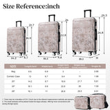 PC+ABS Hardside Luggage Set with Digital Lock - Pink Flower Print