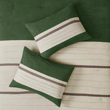 7 Pc Faux Suede Comforter Set Green Queen