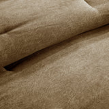 7 Piece Faux Suede Comforter Set Brown California King