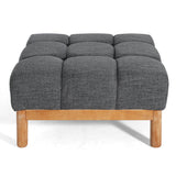 Modern Upholstered Deep Biscuit-style Tufted Ottoman