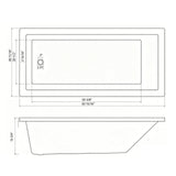 66-Inch Acrylic Built-in Soaking Tub - Glossy