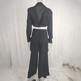 Women's Plus Size Wide Leg Elegant Pant Set