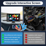 Portable Car Stereo Wireless CarPlay & Android Auto, Car Radio 7inches Touchscreen, Bluetooth5.0, Mirror Link, Maps Navigation, Voice Control, AUX Cable Vehicles