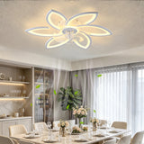 30-Inch White Flower Ceiling Fan with Integrated LED Light and Remote Control