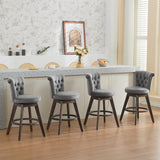 26" Counter Height Bar Stools with 360° Swivel - Gray