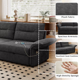 Multi-Functional Sofa Bed with Plush Fabric