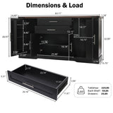 63" Farmhouse Barn Door Storage Cabinet with 2 Drawers & Door Rack