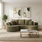 106 Inch 2-Piece Fabric Cloud Curved Sectional Corduroy Sofa