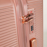 4-Piece Hard ABS Luggage Set with 360° Dual Rotating Wheels - Rose Gold