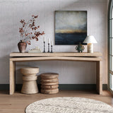 65-Inch Rustic Solid Wood Console Table, Antique Natural
