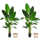 Bird of Paradise Artificial Plant 6 ft Tall, 2 Pack, Green