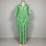 African-Inspired Striped Loose Long Dress | One Size 5 Colors