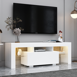 Modern MDF TV Stand with LED Lighting - 51-Inch Entertainment Console