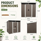 6ft x 5ft Sloped Roof Metal Shed with Transparent Top Panels
