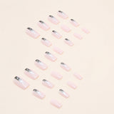 Simple European Square Fake Nails Black Gradient