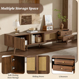 Modern Rattan Doors TV Stand for TVs up to 85 Inches