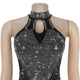Sparkling Rhinestone Cutout Jumpsuit