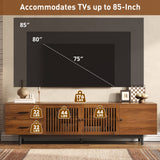 78-Inch TV Stand for 75–85 Inch TVs, Walnut MDF Media Console with Soft-Close Drawers