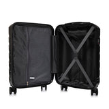 ABS Spinner Wheel Luggage Set with Combination Lock - Black