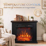1400W Electric Fireplace TV Stand with Mantel, 26-Inch, Black