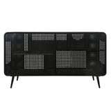 Modern Spacious Cat House with Fir Wood and Iron Frame - Black & Brown