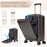 ABS Spinner Wheel Luggage Set with Cosmetic Case - Brown