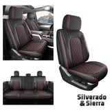 Umbrauto Leather Seat Covers for Silverado/Sierra, Waterproof Custom Full Set Seatcovers for Chevy Silverado/GMC Sierra 2007-2013 & 2019-2026 1500, 2020-2026 2500HD 3500HD Crew/Double/Extended Cab