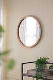 Circle Wall Mirror with Wooden Frame - Black, Light Brown, Dark Brown