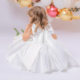 Big Bow Flower Girl Birthday Wedding Dress - # BAAA51110008