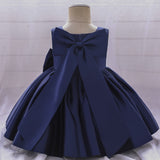 Big Bow Flower Girl Birthday Wedding Dress - # BAAA51110008