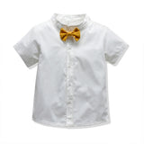 Boys' Gentleman Set with Short Sleeve Shirt and Suspenders - # BAAA71710013