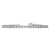6ctw Lab Created Moissanite Tennis Bracelet - 3mm Stones - Choice of White or 14K Gold Plated Finish