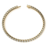 6ctw Lab Created Moissanite Tennis Bracelet - 3mm Stones - Choice of White or 14K Gold Plated Finish