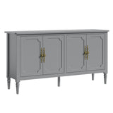 Mid Century Wood Buffet Sideboard, Grey Wash, 59-Inch Wide